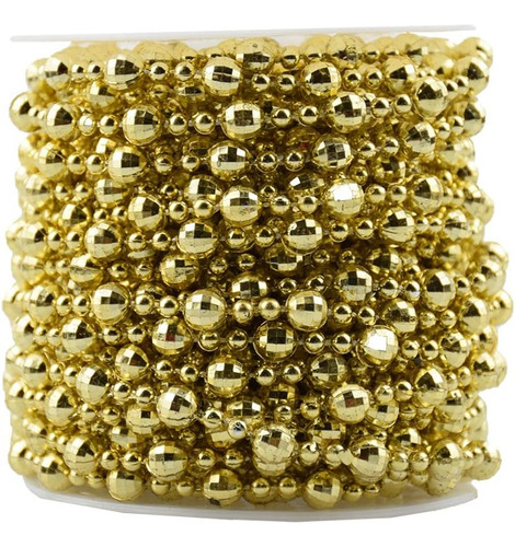 Gold Beaded Garland, Pearl Bead Roll String 50ft Abs Cr...