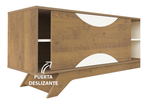 Mueble Mesa para Tv Bertolini Coral Pino Off White para 60"