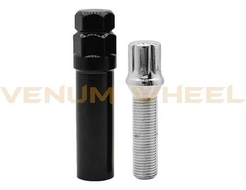 5 Pcs 14x1.5 Conical Chrome Spline Locking Lug Bolts | 45 Mm