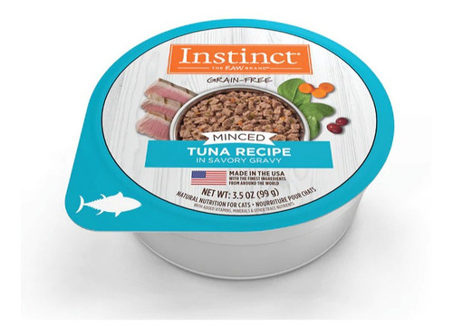 Imagen 2 de 5 de Alimento Húmedo Instinct Minced Cups P/ Gato Sabor Atún 99g