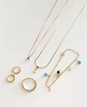 Comprar 2 Colar 2 Pingentes 1 Pulseira 1 Anel 1 Par Brinco Kit 7 Pçs