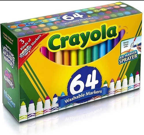 Marcadores  Lavables Washable Markers 64 Colores Crayola 