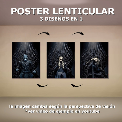 Poster Lenticular 3d Got Game Throne Negro