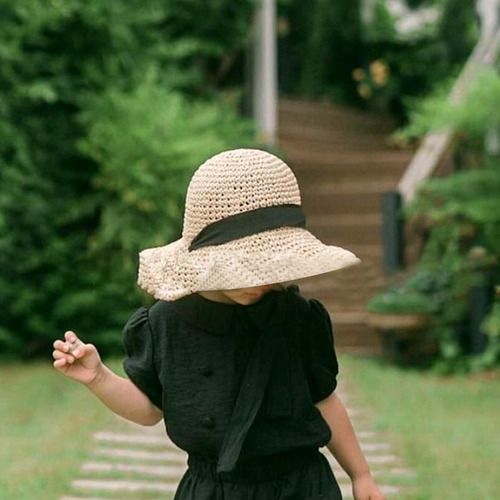 Sombreros De Playa Con Gorra Tejida De Paja (bg) Para Bebés