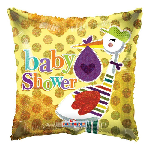 1pz Globo Metálico Bebe Shower Cigueña 18in H48 0beb0