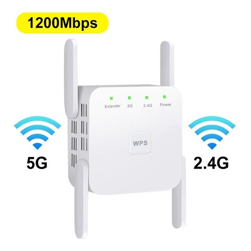 Imagen 1 de 1 de Repetidor Wifi 5g 1200 Mbps / Doble Banda