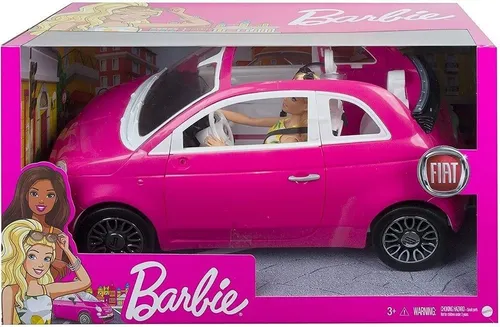 Barbie Carro Fiat 500 Pink Com Boneca Mattel Gxr57