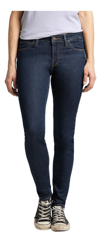 Jeans Mujer Tiro Alto Scarlett High Skinny Fit Solid Blue