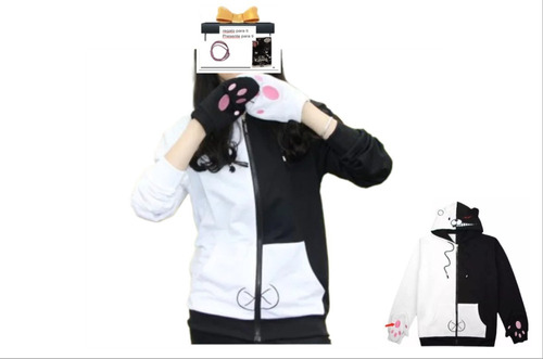 Oso Blanco Negro Sudaderas Con Capucha Danganronpa Monokuma