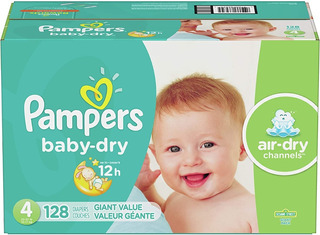 Baby Dry Pañales Pampers Talla 4/128 Unidades