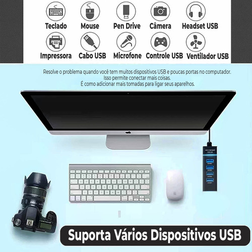 Hub Usb 3 0 4 Porta Entrada 9 Pinos Extensor Slim Hi Speed
