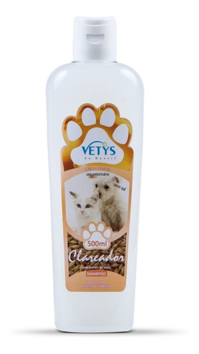 Shampoo Pet Clareador Cães E Gatos - 500ml - Vetys Do Brasil Fragrância Essência Dove Tom De Pelagem Recomendado Claros