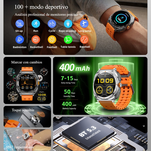Reloj Inteligente Hombre Smart Watch Auriculares Dos En Uno