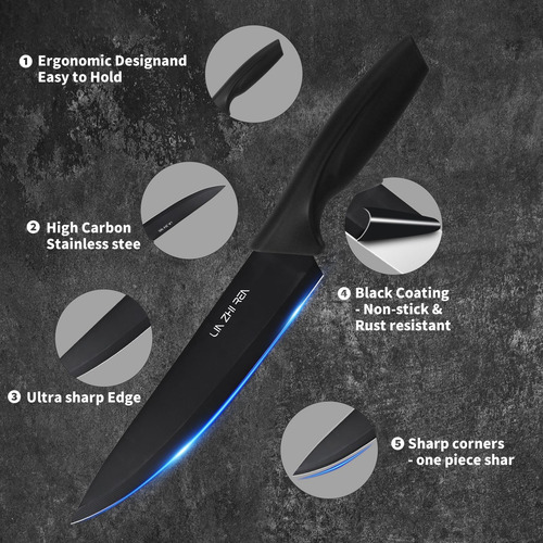 Set De Cuchillos De Cocina Con Bloque Y Afilador, 15 Piezas