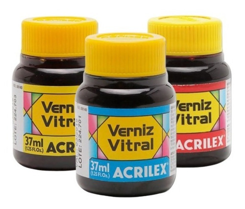 Set De 4 Barniz Vitral Acrilex 37ml A Elección