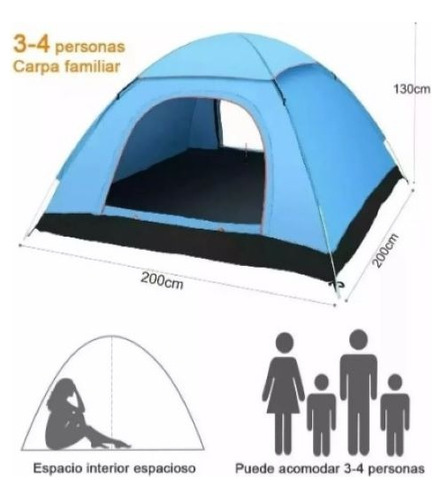 Carpa, Tienda De Campaña 3 - 4 Personas