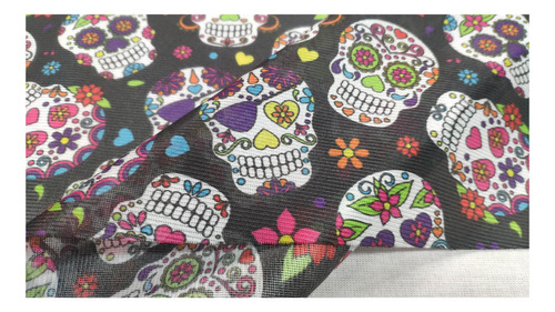 10m Tela Calaveras Disfraz Cortinas Dia De Los Muertos 1,5 