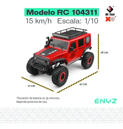 1:10 Caminhão Jeep Rc Todo-terreno Com Controle Remoto