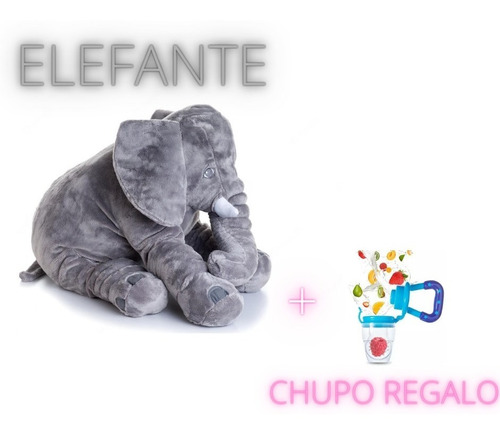 Oferta Elefante Almohada 60cm Bebe Obsequio Chupo Azul Bebe