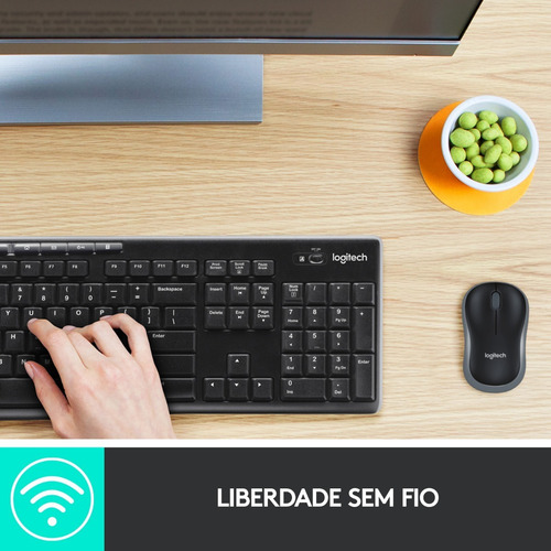 Combo Teclado E Mouse Sem Fio Mk270 Preto Logitech