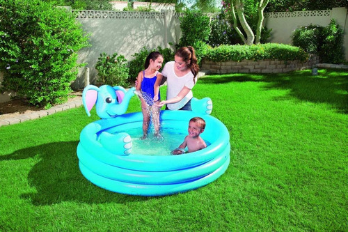 Pileta Inflable Redonda Bestway Elefante Juegos 3 Aros Niños