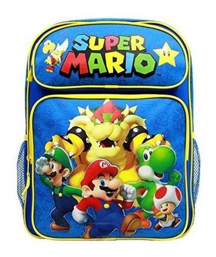 Mochila - Nintendo - Mochila Escolar Super Mario Group Blue