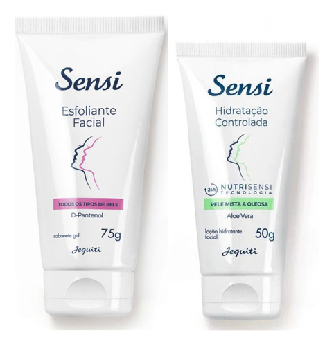 Kit Sensi Facial Sabonete Gel Esfoliante+ Hidratante Jequiti