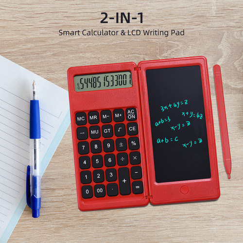 Li Calculadora Plegable Y Tableta De Escritura De 6