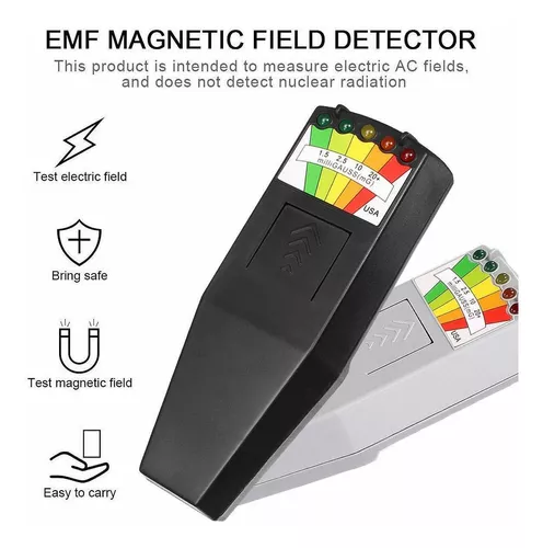 Detector de campo magnético LED de caza fantasma, equipo paranormal,  probador de contador portátil (negro, 1 unidad)