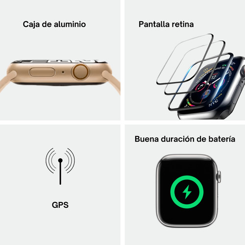 Apple Watch Se 1ra Gen - 44mm Gps + Lte - Grado B Gris Oscuro Deportivo Marrón Claro (Reacondicionado)