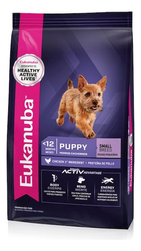 Alimento Eukanuba para perro cachorro de raza pequeña sabor mix en bolsa de 3 kg