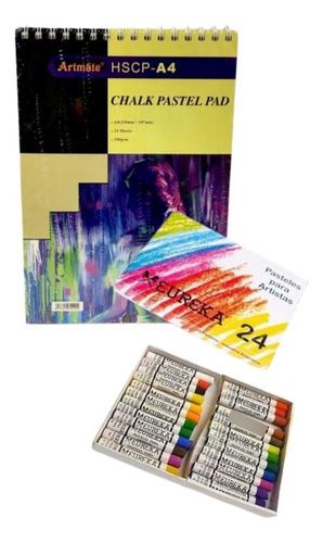 Pack Block Artmate Rugoso+24 Pasteles Eureka