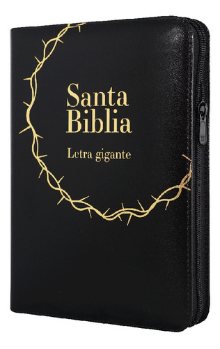 Biblia Rvr1960 Grande Negro Canto Dorado Cierre Pjr