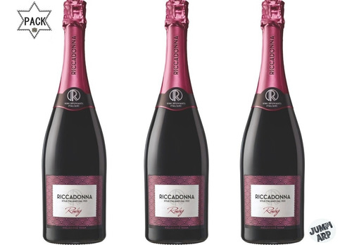 Pack 3 Unidades Champagne Ricadonna Ruby 750ml Original