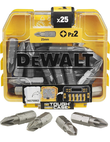 Caja De Puntas Profesionales Dewalt Pz2 Pozidriv Tough Case