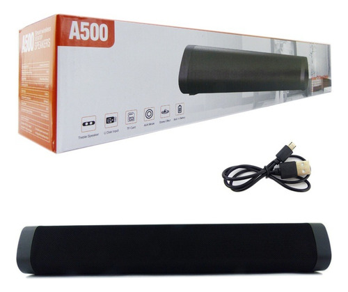 Parlante Sound Bar A500 Bluetooth Recargable, Sonido Premium Negro