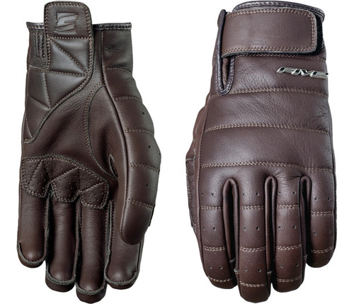 Guantes Moto Custom Five Cuero Natural California Brown