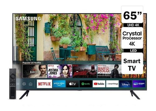Imagen 1 de 4 de Televisor Samsung Crystal 65 Smart Tv 4k 65au7000 Negro