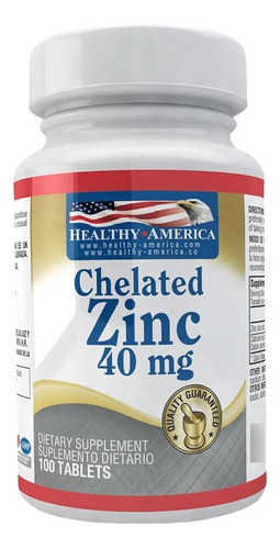 Chelated Zinc X100 Tabs Healthy - Unidad a $399