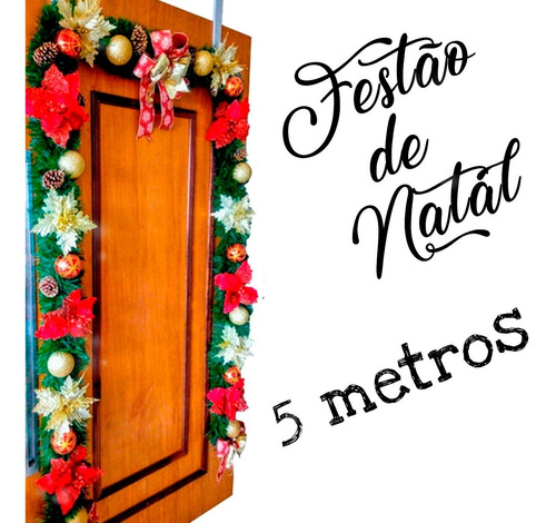 Festão De Natal Verde 5 Metros - Fougeron Quadruplo