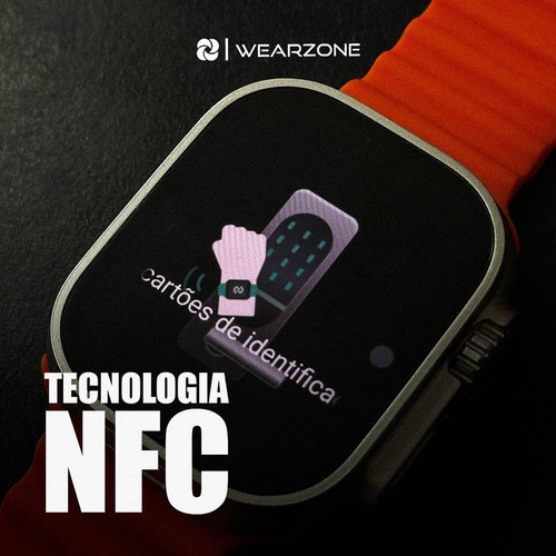 Smartwatch Relógio 4g Ultra chip Wi-fi Gps 16gb E 2gb Ram Caixa Prateado Pulseira Laranja Bisel Prateado Desenho da Pulseira Mesh xwear