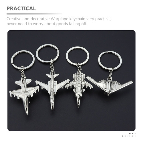 4 Peças De Chaveiros De Avião Requintados, Chaveiro Com Ping