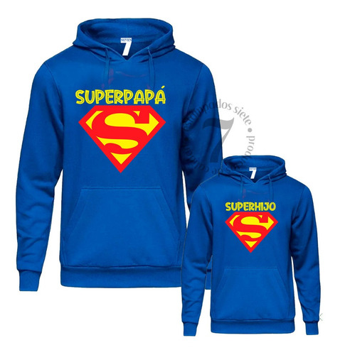 2 Poleron Canguro Superman Regalo Ideal Padre-papá/ Hijo