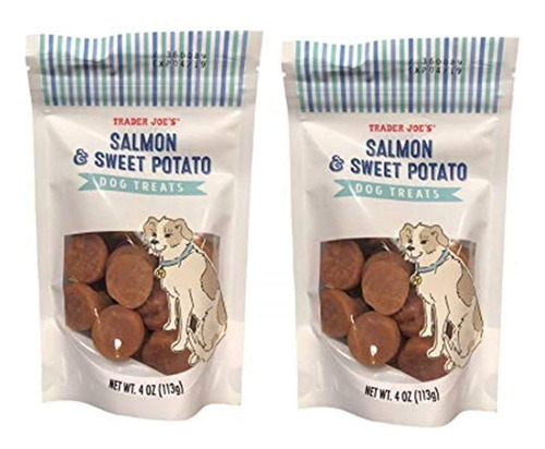 Trader Joe's Salmón Y Dulce Perro Trata 4 Oz (paquete De 2.