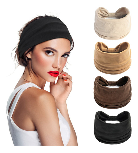 4pcs Bandas Para Cabello Cabeza Diademas Deportiva Elásticas