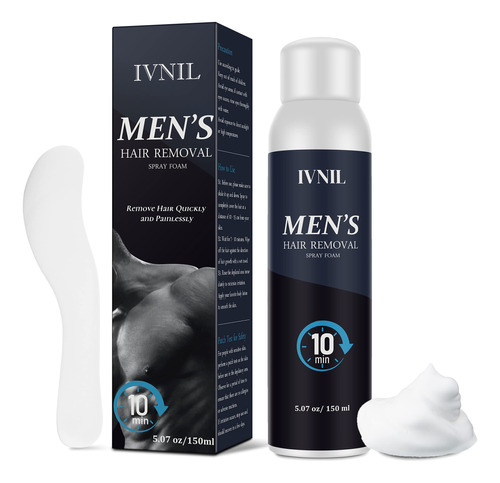 Ivnil - Crema Depiladora De Espuma Para Hombre, Eficaz E Ind