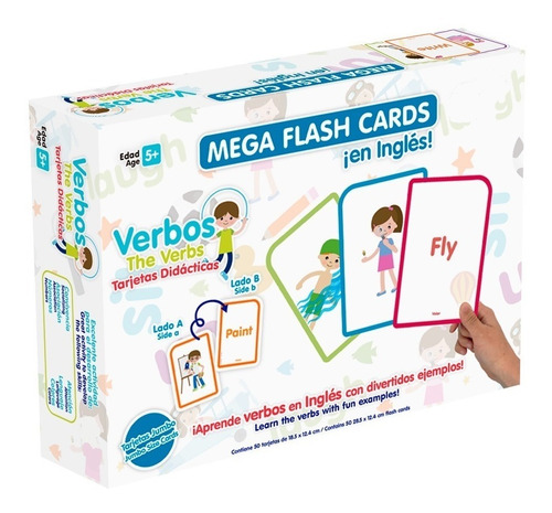 Flash Cards Verbos Ingles Y Español Didactico Biyu