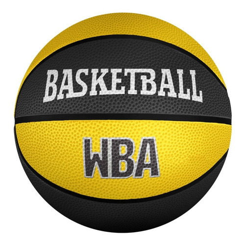 Pelota De Basket  N° 7 Wba Basketball Amarilla Y Negro Goma 