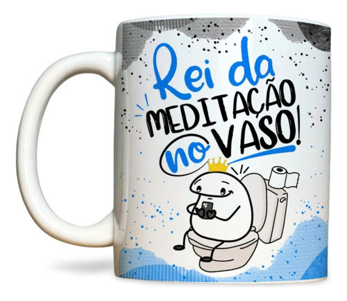 Caneca Flork Rei Da Meditação Do Vaso Cor Branco