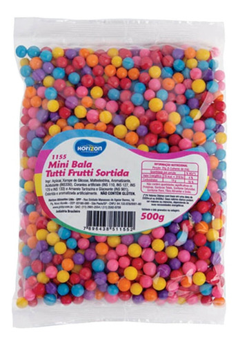 Mini Bala Tutti Frutti Sortida 500gr - Horizon